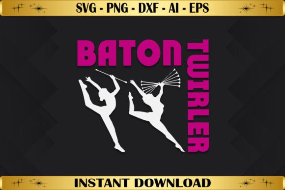 Baton Twirler Funny Twirling Design for Crafts and Graphics