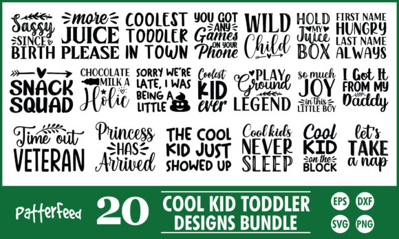 Cool Kid Toddler SVG Bundle: Graphics for Crafts