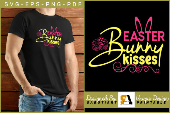 Easter Bunny Kisses Funny T-shirt SVG for Graphics and Crafts