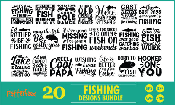 Fishing SVG Bundle, Funny Fishing Design for Graphics and Crafts