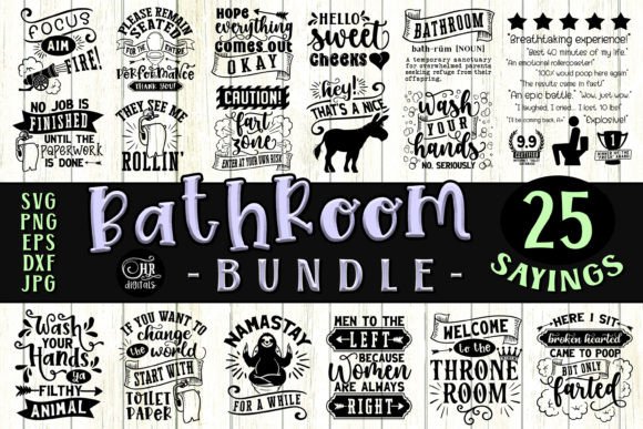 Funny Bathroom Sign Bundle, Toilet Humor: Graphics & Crafts Review