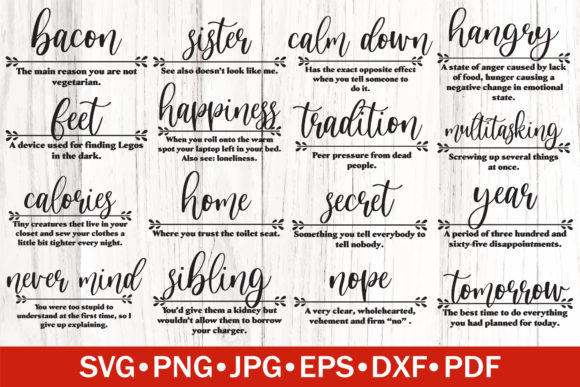 Funny Definitions Bundle SVG: Graphics for Crafts & Sellers