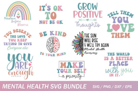 Funny Mental Health SVG Bundle: Graphics for Crafts & Branding