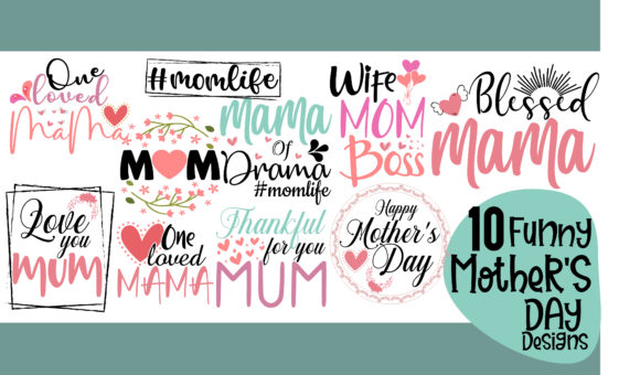 Funny Mother s Day Svg Bundle for Graphics & Crafts