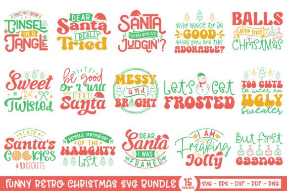 Funny Retro Christmas SVG Bundle for Graphics & Crafts