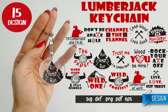 Lumberjack Keychain SVG Bundle Funny: Graphics for Crafts